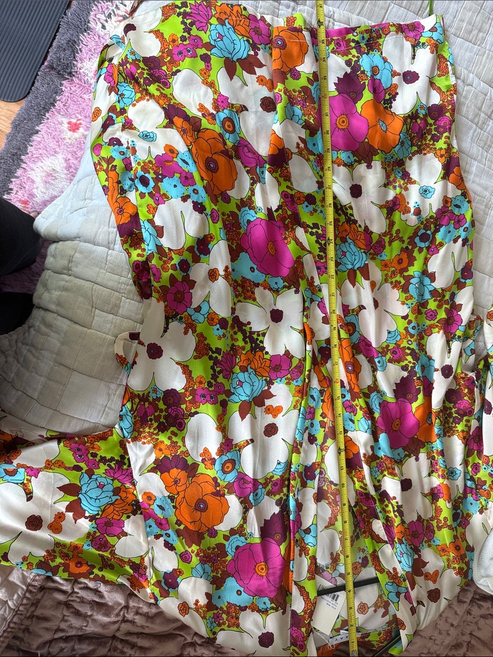 WRAY Floral Silk Belted Robe - Multi - Picture 7 of 7